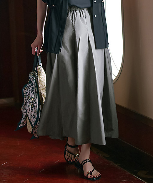 撥水加工／洗える】ナイロンコットンタフタ フレア スカート