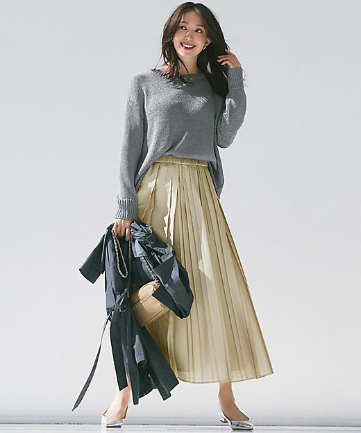 洗える】シアーコンビ プリーツ スカート（SKWOGM0318