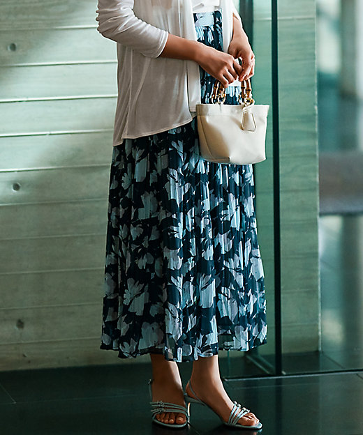 洗える】Ratti シャドーフラワープリント スカート