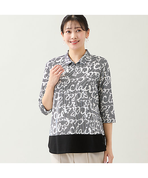 洗える・WEB限定カラーあり・L～4Lサイズ】スキッパートップス