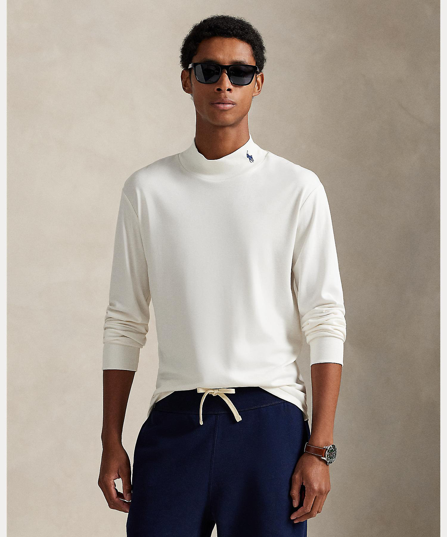 ソフト コットン モックネック シャツ MNPOKNI16821689