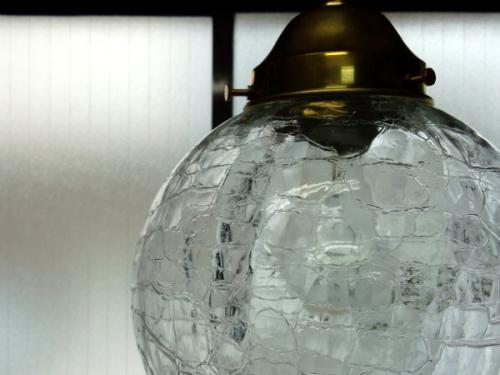 200ミリ丸型 ひび割れ模様 真鍮製ホルダー ペンダントランプ ISGK:07