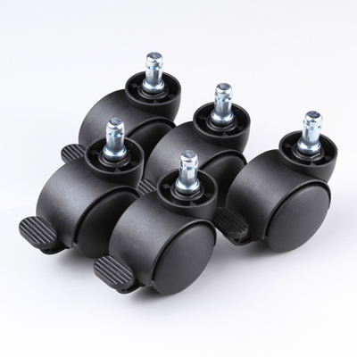 椅子用ナイロンキャスター 手動ストッパー付き 5個入り 1脚分【対応を