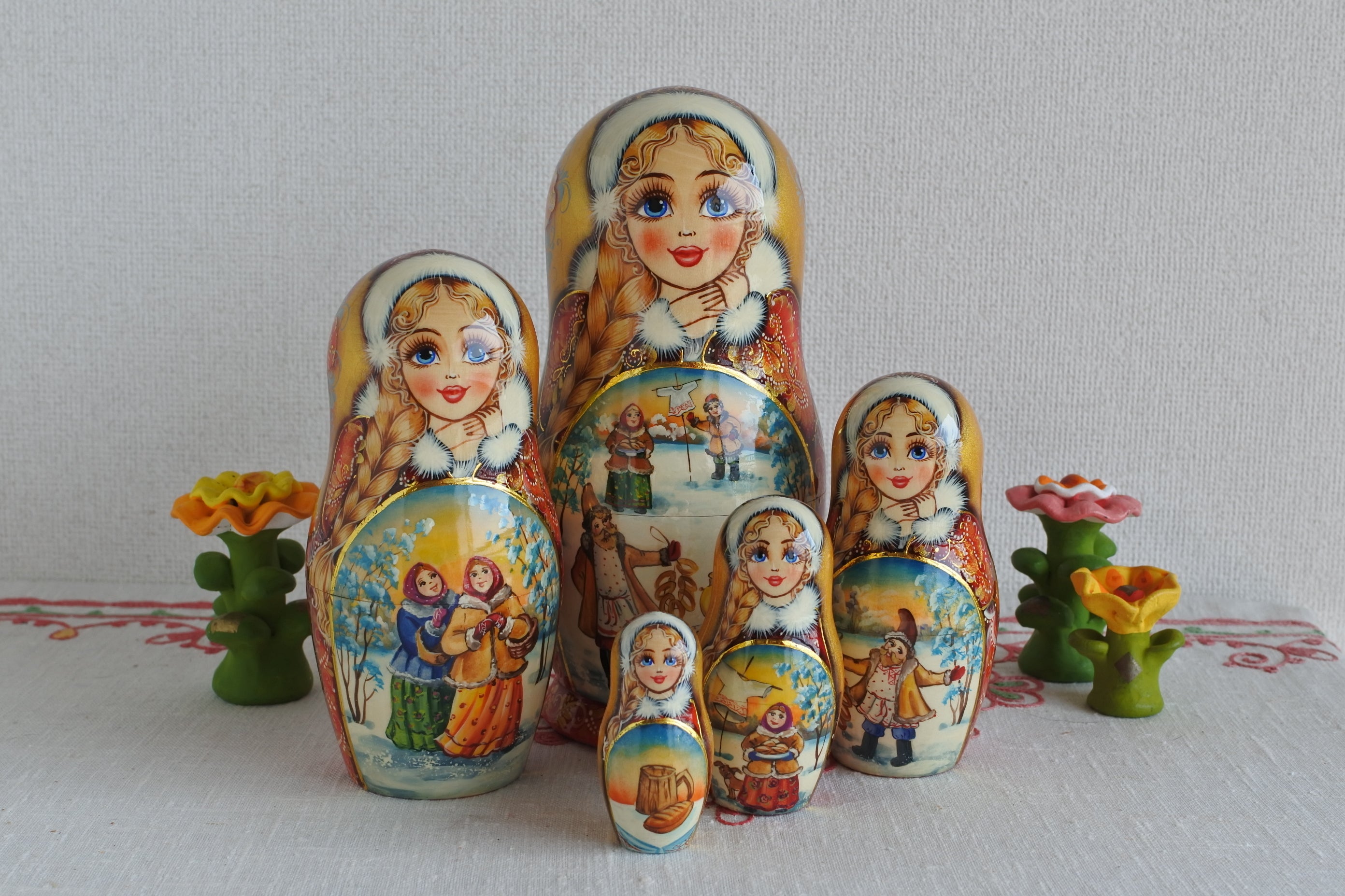 ナターリャ・ベルシーニナのマトリョーシカ 作家もの 花 キーロフ