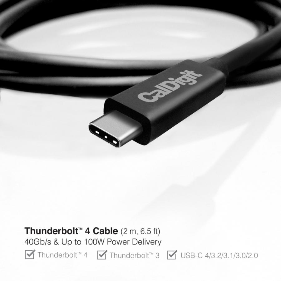 Thunderbolt 4/USB 4ケーブル (2.0m) アクティブ 40Gb/s, 100W, 20V