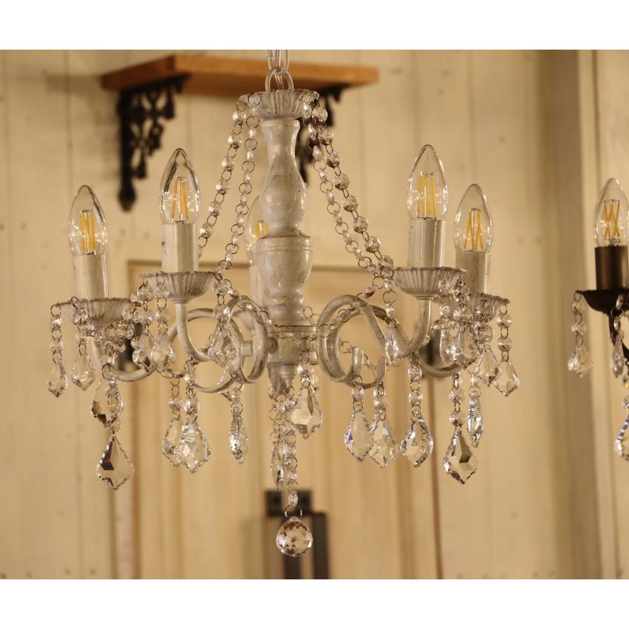 LED電球付】Terre 5灯 シャンデリア WH (テール・5灯シャンデリア