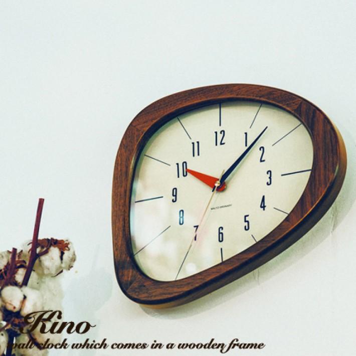 壁掛け時計 掛け時計 北欧 おしゃれ 木製 木 レトロ Kino キーノ 静音