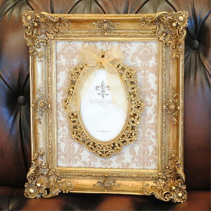 フォトフレーム リボンフォトフレーム 額入りフォトフレーム ゴールド