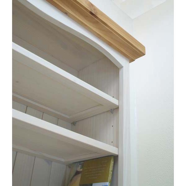 高さ180cm 白色 カントリー調 本棚 幅90cm カントリーパイン収納棚