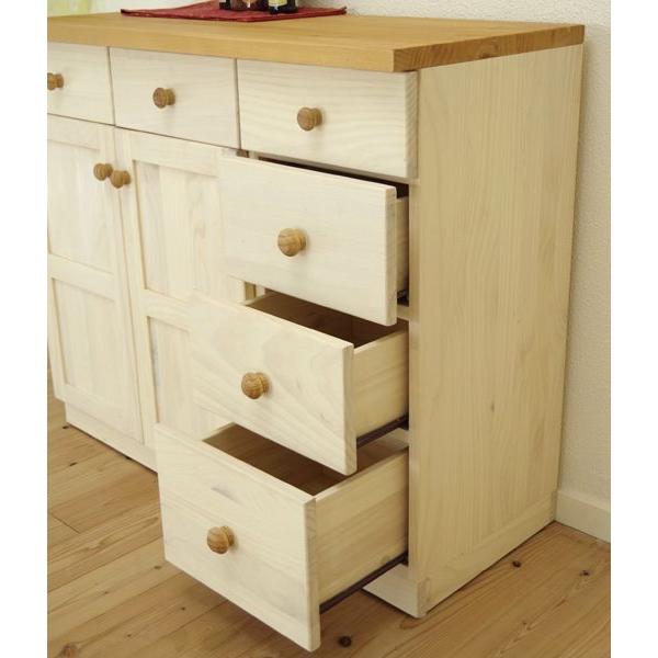 無垢材パインカウンター 高さ85cm カントリー収納食器棚 フレンチ