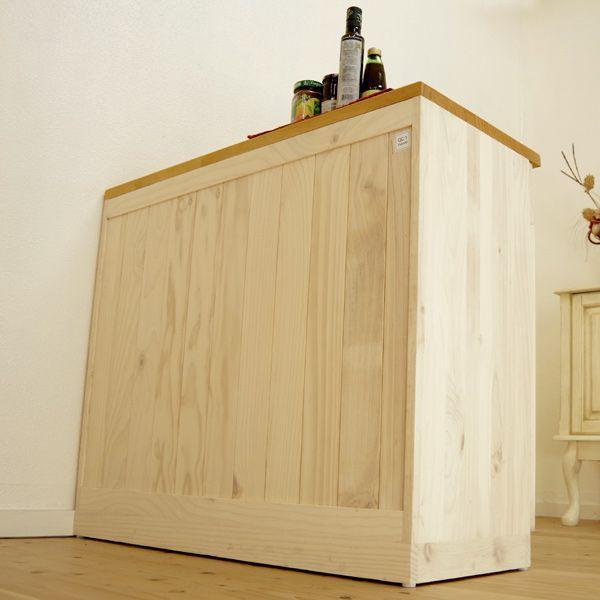 無垢材パインカウンター 高さ85cm カントリー収納食器棚 フレンチ