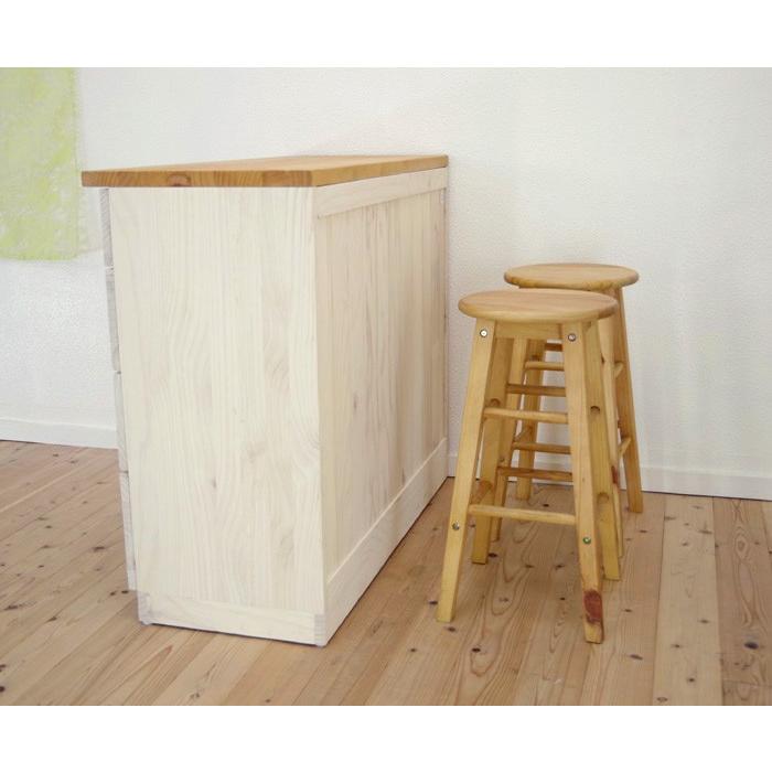 無垢材パインカウンター 高さ85cm カントリー収納食器棚 フレンチ