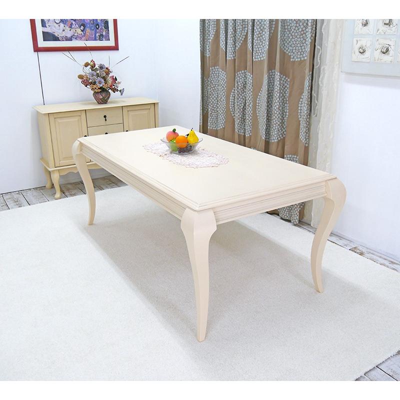 エレガントダイニングテーブル チェア7点セット 座面ロゼ クラシック調