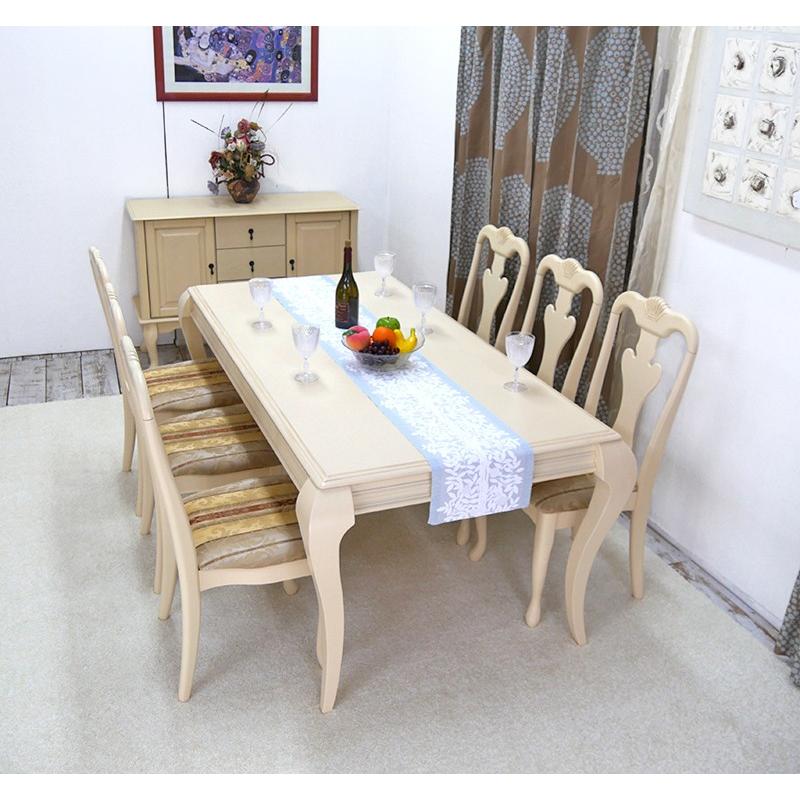 猫脚 ダイニングテーブル7点セット テーブル180cm チェア6脚セット