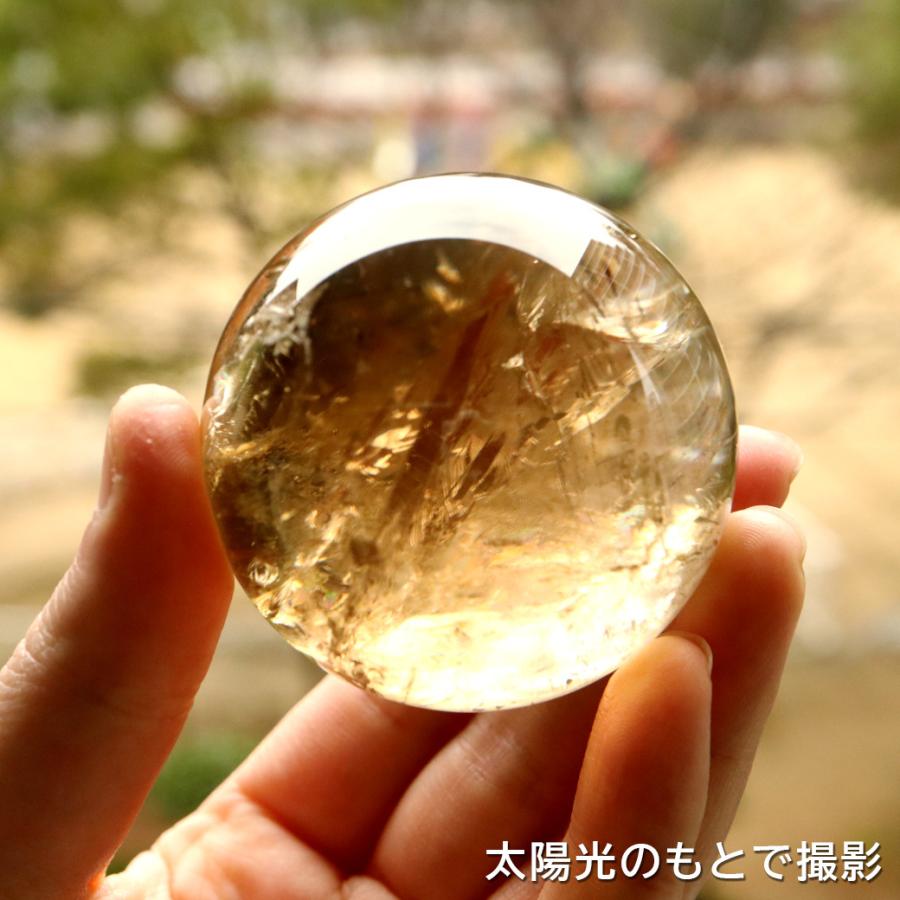 GOLD STONE シトリン 非加熱 丸玉 黄水晶 ブラジル産 直径約59mm
