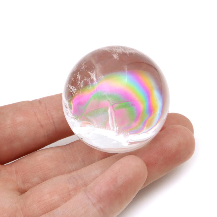 GOLD STONE アイリスクォーツ 丸玉 水晶 虹入り AAA 天然 直径約40mm