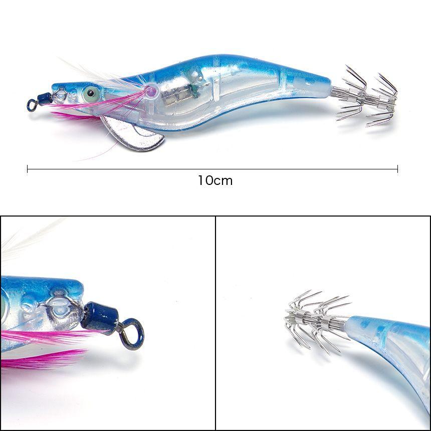 エギ LED 2.5号 4個セット 水中で光る エギング タコ イカ 釣り餌