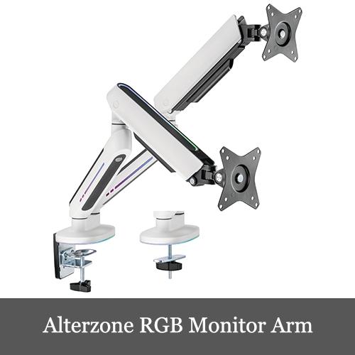Alterzone ゲーミングモニターアーム 白 RGB 17~32インチ 最大耐荷重