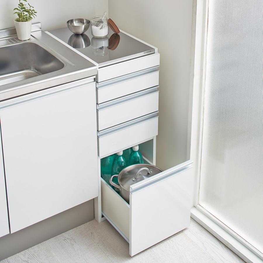 dinos（ディノス） ［幅15奥行55高さ85cm］ダブルステンレス天板隙間