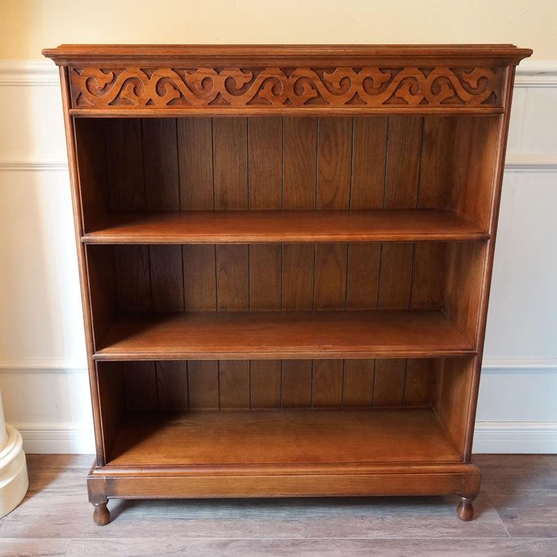 アンティーク家具 リプロダクト 3段 ブックシェルフ オープンシェルフ
