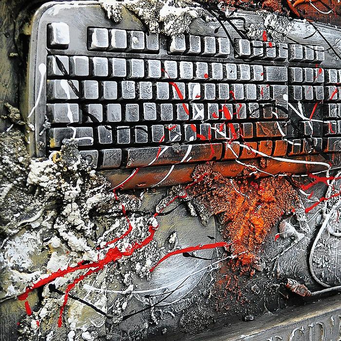 壁掛け 3D立体 キーボード ウォールアート アイアンペイント