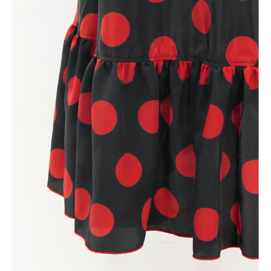 フラメンコ 巻きスカート 水玉 ブラック×レッド Fサイズ FMS-1 : emika