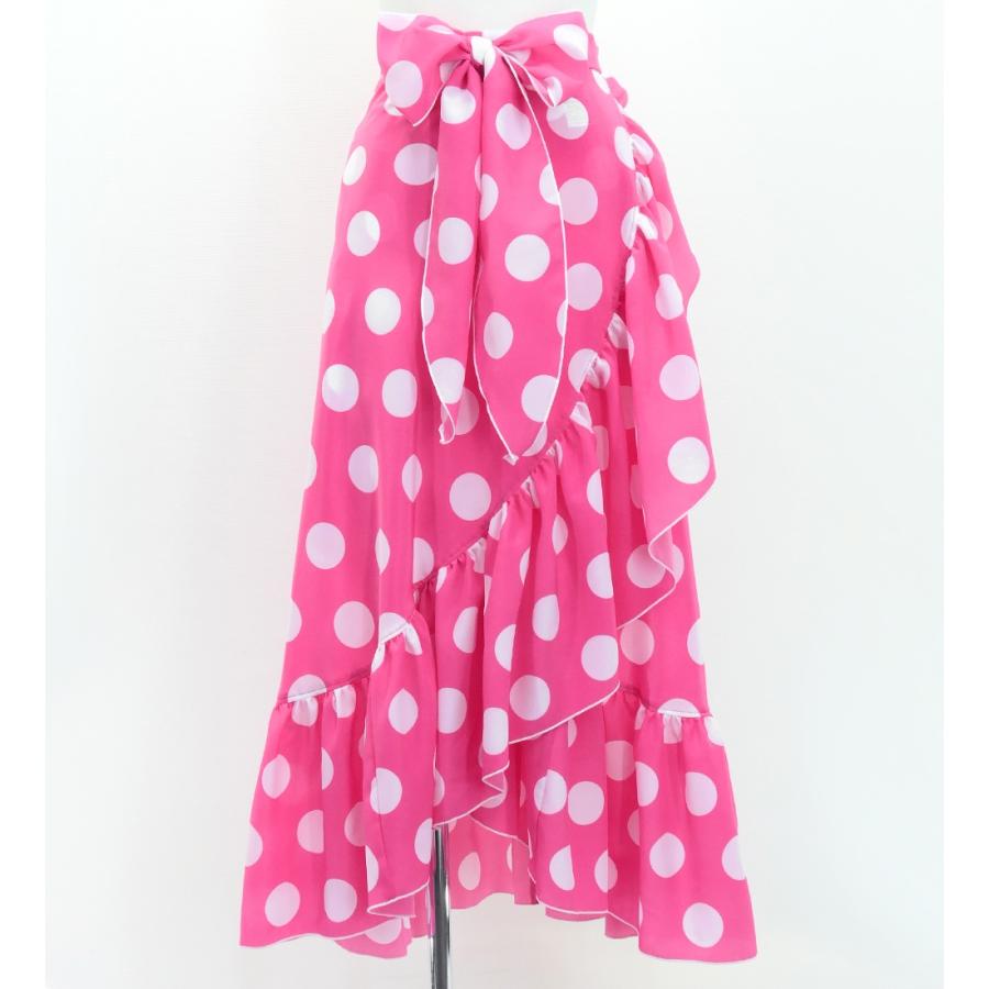 フラメンコ 巻きスカート 水玉 チェリーピンク×ホワイト Fサイズ FMS-2