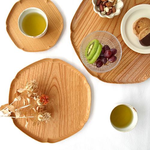 3/5はポイント10倍／ 四十沢木材工芸 KITO 雪輪盆 中 ケヤキ 選べる