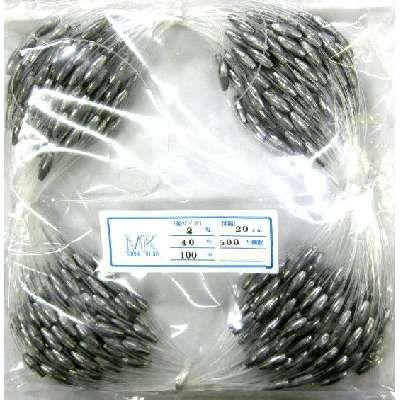 岡野釣具店 ビシヨマ 鉛サイズ 2匁 500個 間隔 20cm 40号 100M : 釣具
