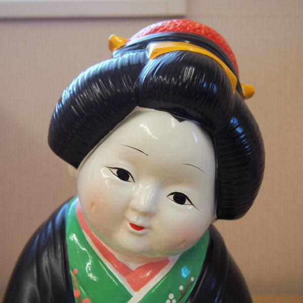 置物 縁起物 常滑焼 お福さん 座布団付き 送料無料 日本製 縁起のよい