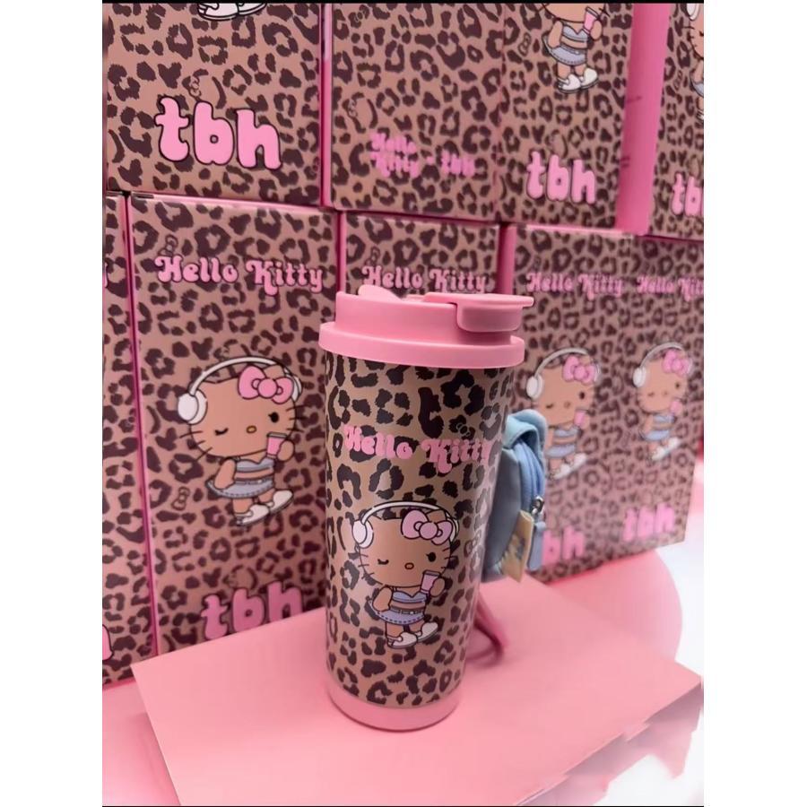 海外限定 キティ 日焼けキティ 水筒 ヒョウ柄 ギャル マグボトル