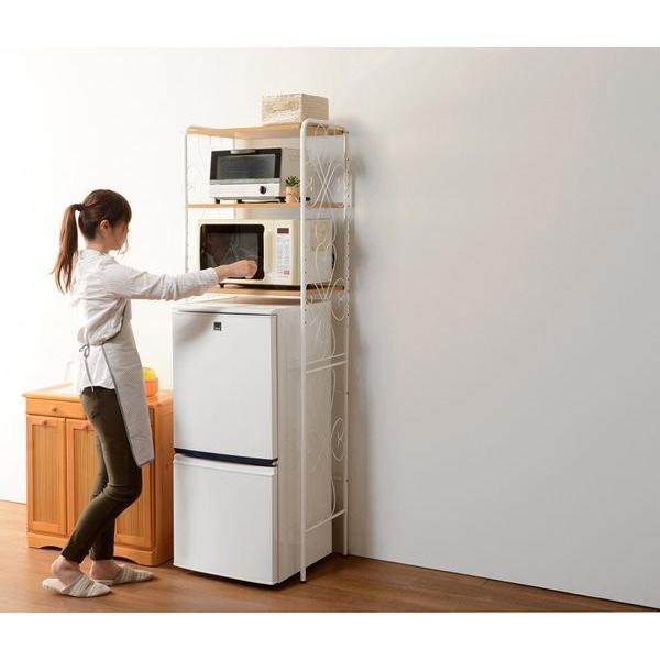 HAGiHARA（萩原） 冷蔵庫ラック 一人暮らし用 幅58cm キッチン家電