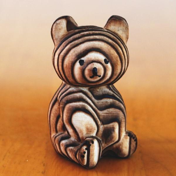 熊ボッコ 置物 小 木製 くま クマ グッズ インテリア オブジェ 北海道