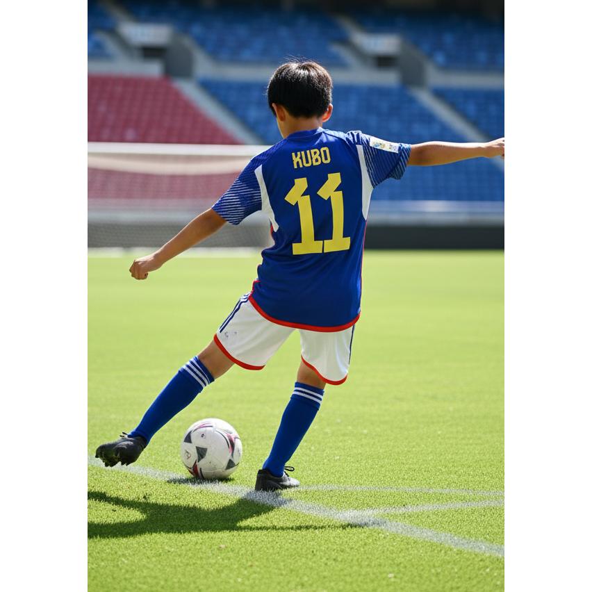 久保建英 ユニフォーム 青白 日本代表 JAPAN 子供 130〜160サイズ