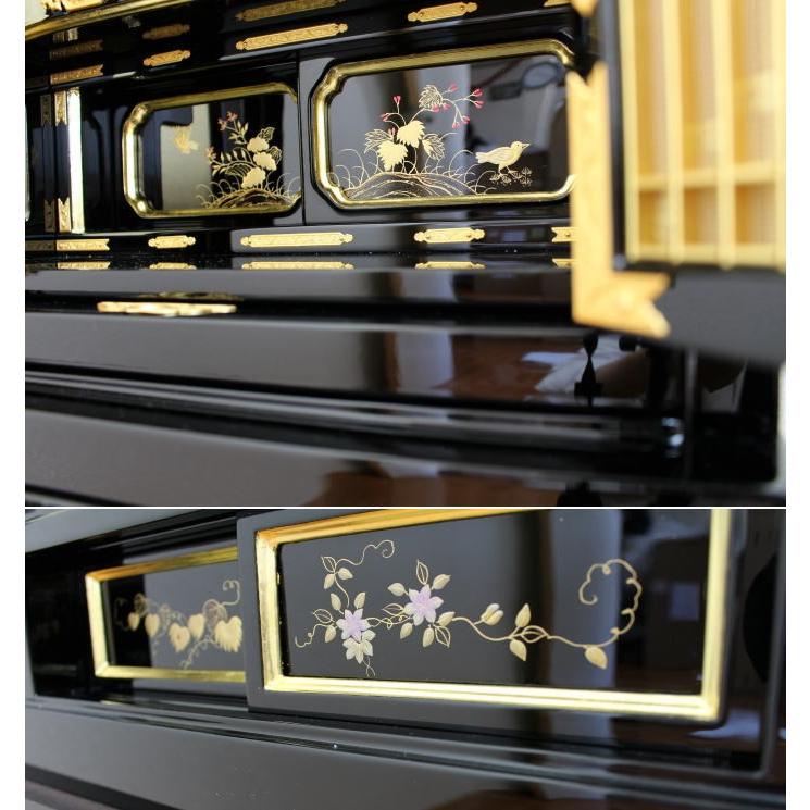 仏壇 浄土真宗西・東 小型金仏壇花鳥15号 金仏壇 配送・設置無料