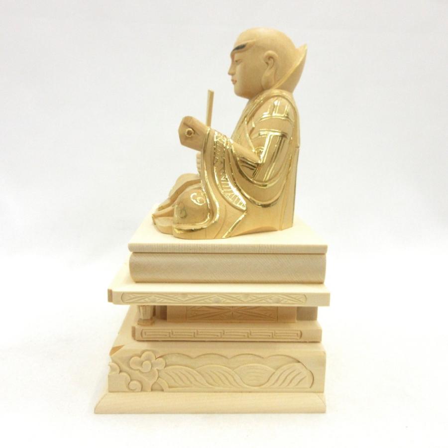 仏像 日蓮聖人 座像 3.5寸 桧木切金 日蓮上人 日蓮宗 法華宗 日蓮大