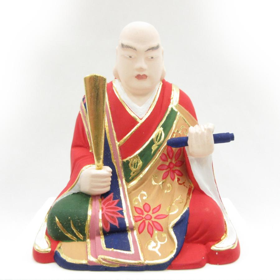 仏像 日蓮聖人 座像 2.5寸 桧木彩色 日蓮上人 日蓮宗 法華宗 日蓮大