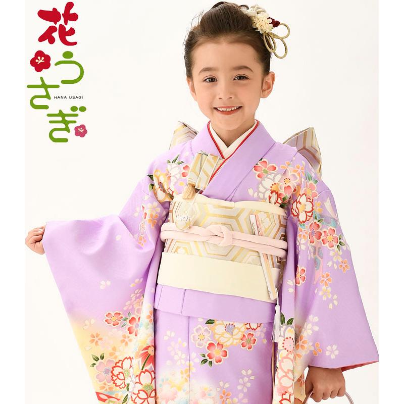 七五三 着物 7歳 女の子 着物フルセット 花うさぎ ブランド HN-1 まり