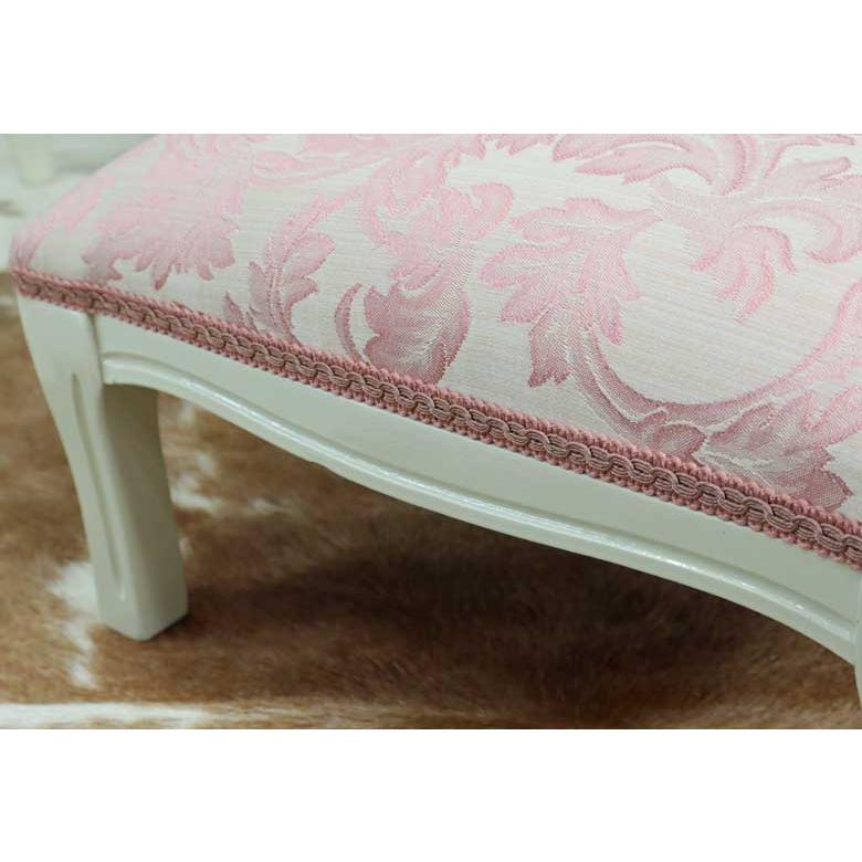 イタリア フットスツール 猫脚 ピンク・アラベスク オットマン 補助