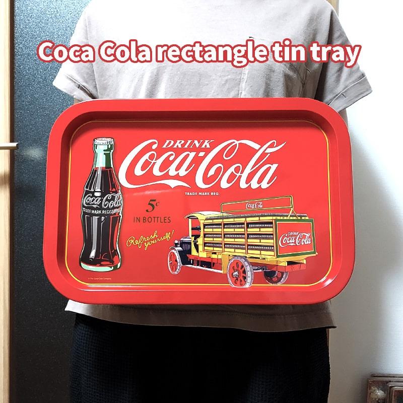アメリカン レトロ コカ コーラ レクタングル ティントレイ ロゴ