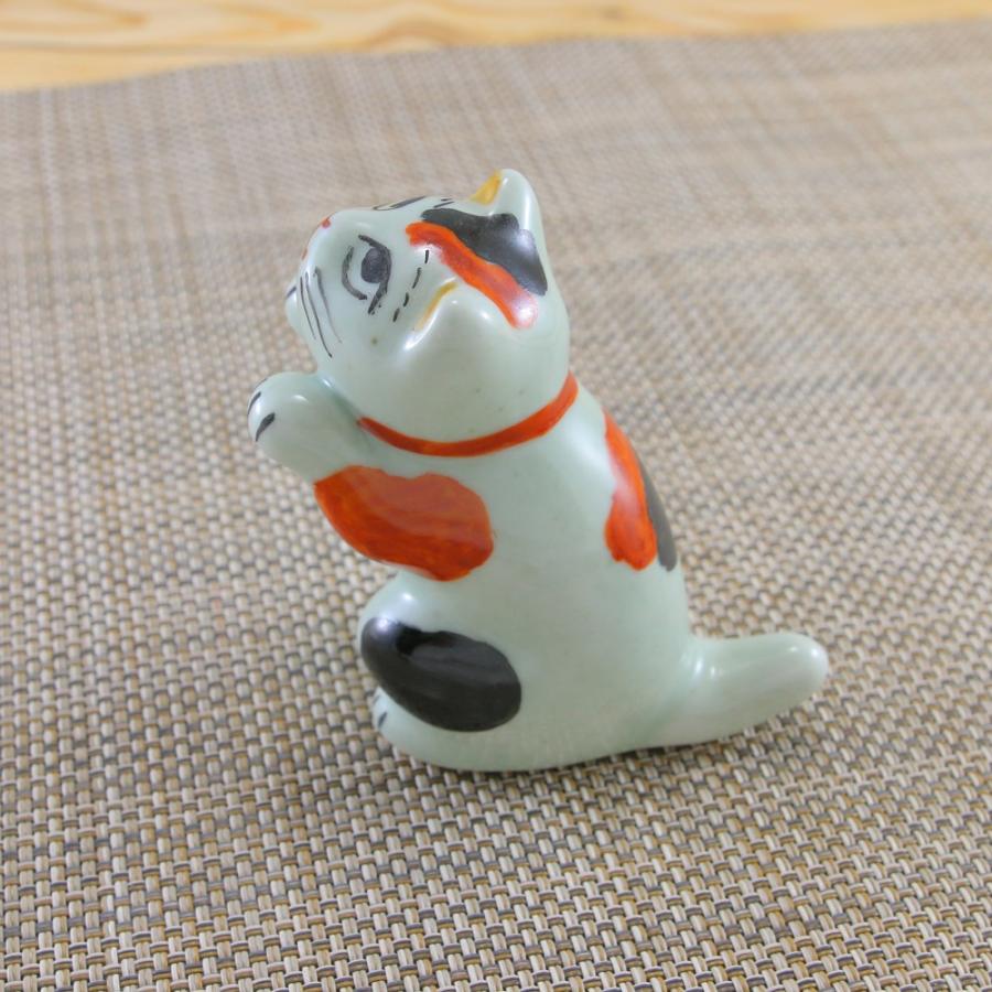 窯元、円左衛門 有田焼 三毛猫の置き物 置物 有田焼 円左エ門窯 立猫