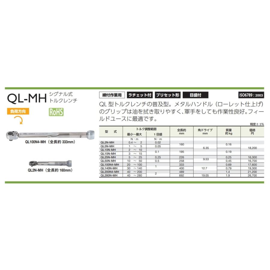東日製作所 トーニチ TOHNICHI シグナル式トルクレンチ QL200N4-MH
