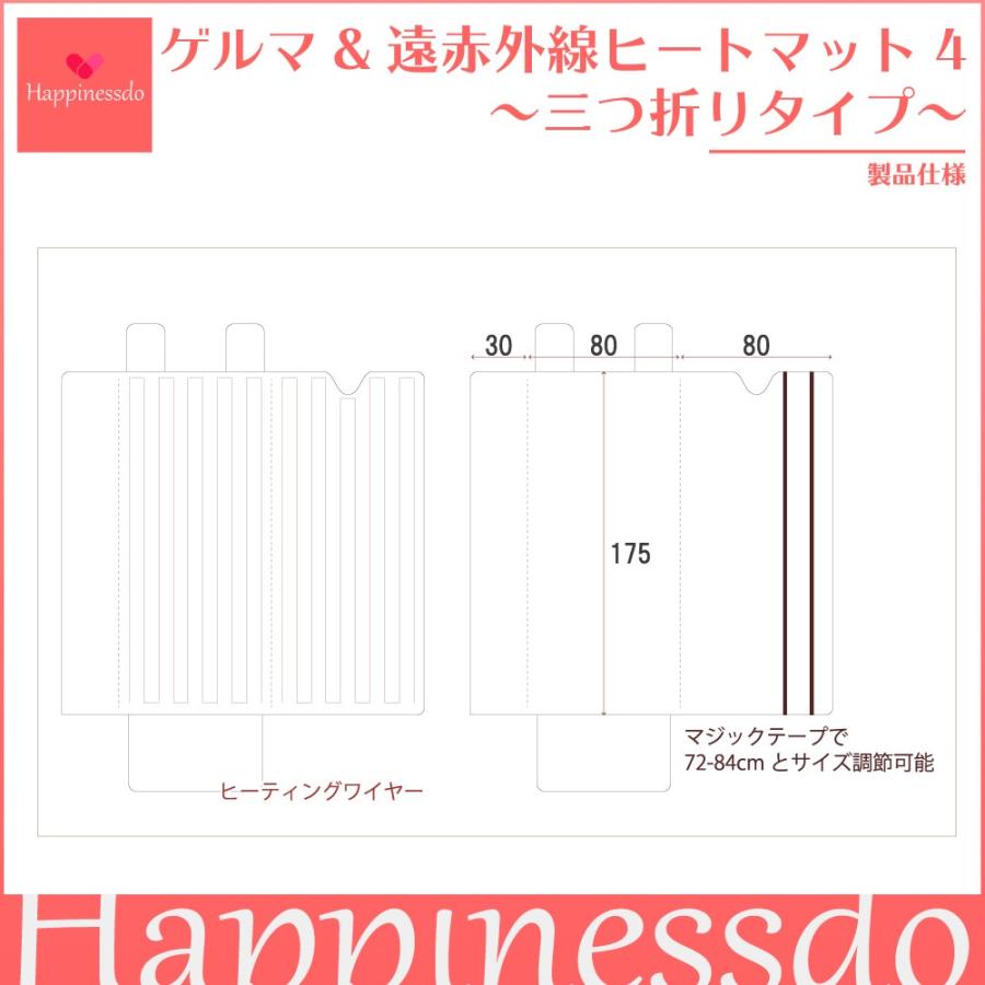 ゲルマ & 遠赤外線 ヒートマット 4 (三つ折りタイプ) ゲルマニウム