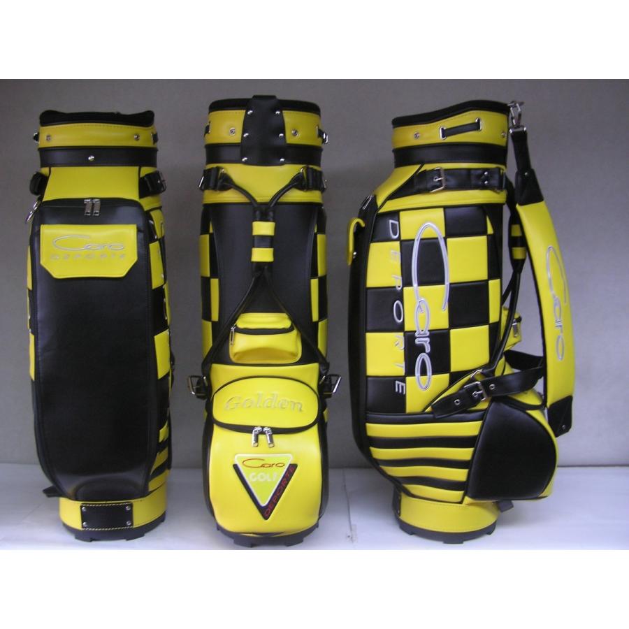 CARO(キャロ)キャディバッグ ニュースタッフ ゴールデン チェッカー黒