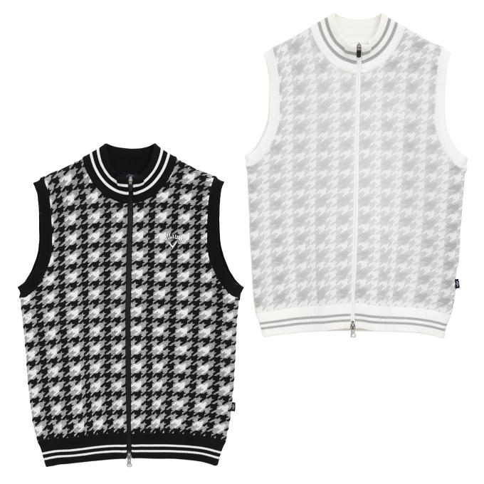 Callaway（キャロウェイ） ゴルフウェア ニットベスト メンズ 千鳥ジャ