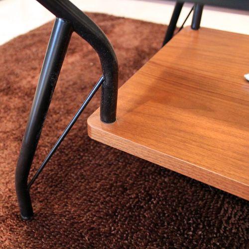 センターテーブル ガラス 棚付き アイアン おしゃれ モダン リビング