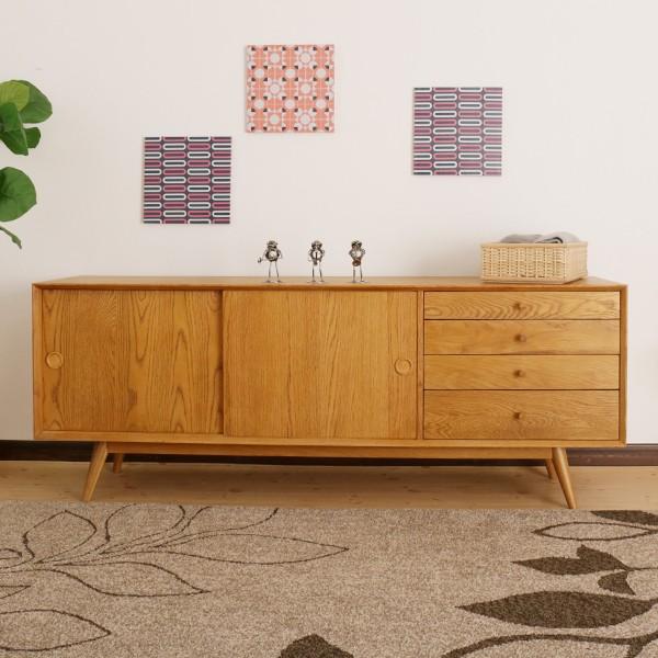 木製サイドボード 175 北欧風 カントリー風 組み立て大型便 : IKIKAGU