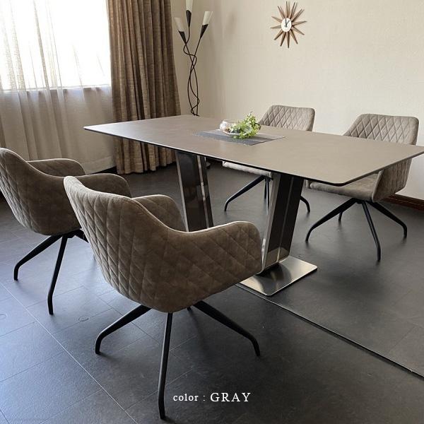 ダイニングテーブルセット セラミック ホワイト グレー 大理石風 4人
