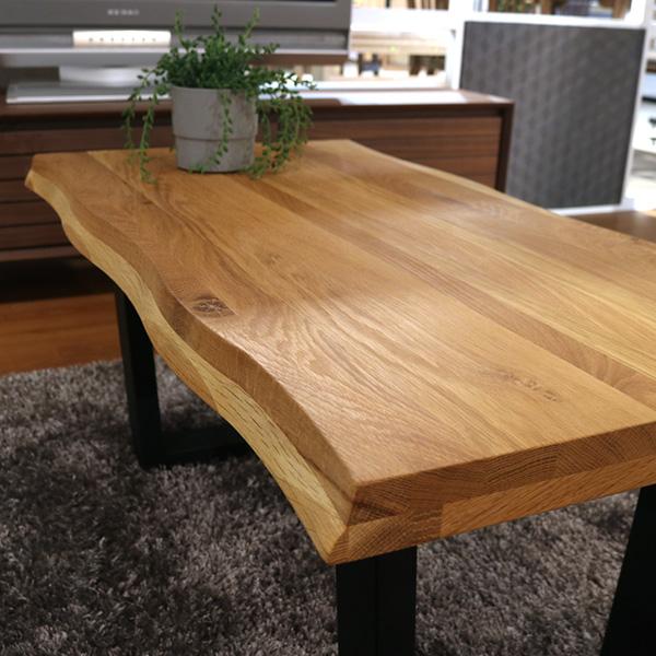 センターテーブル 90cm オーク 無垢 一枚板風 おしゃれ コンパクト