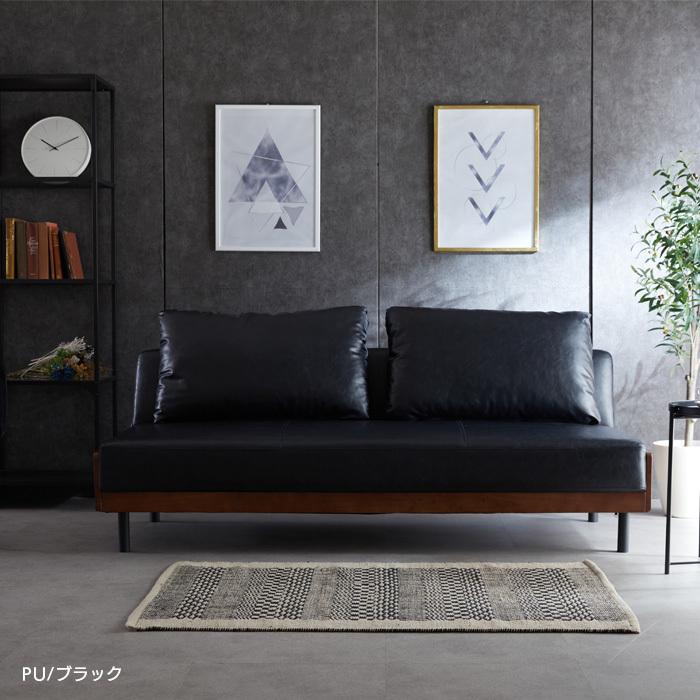 ソファベッド 3人掛け 3P 三人186cm PU コーデュロイ クッション付き